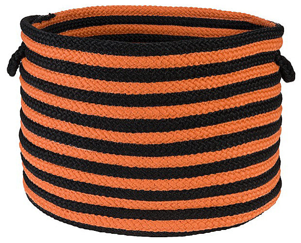 Colonial Mills Basket Spunky Stripe Basket Orange and Black Round