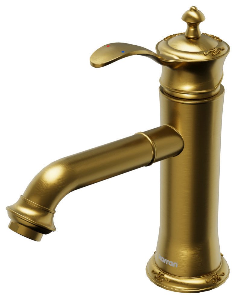 Karran 1-Handle 1-Hole Bathroom Faucet With Pop-up Drain, Gold