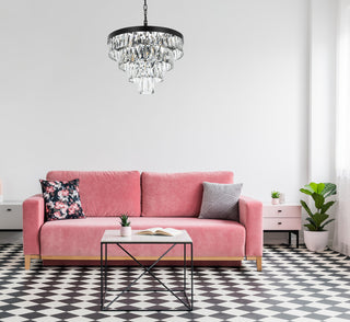 Home Living 20" Round Chandelier, Black