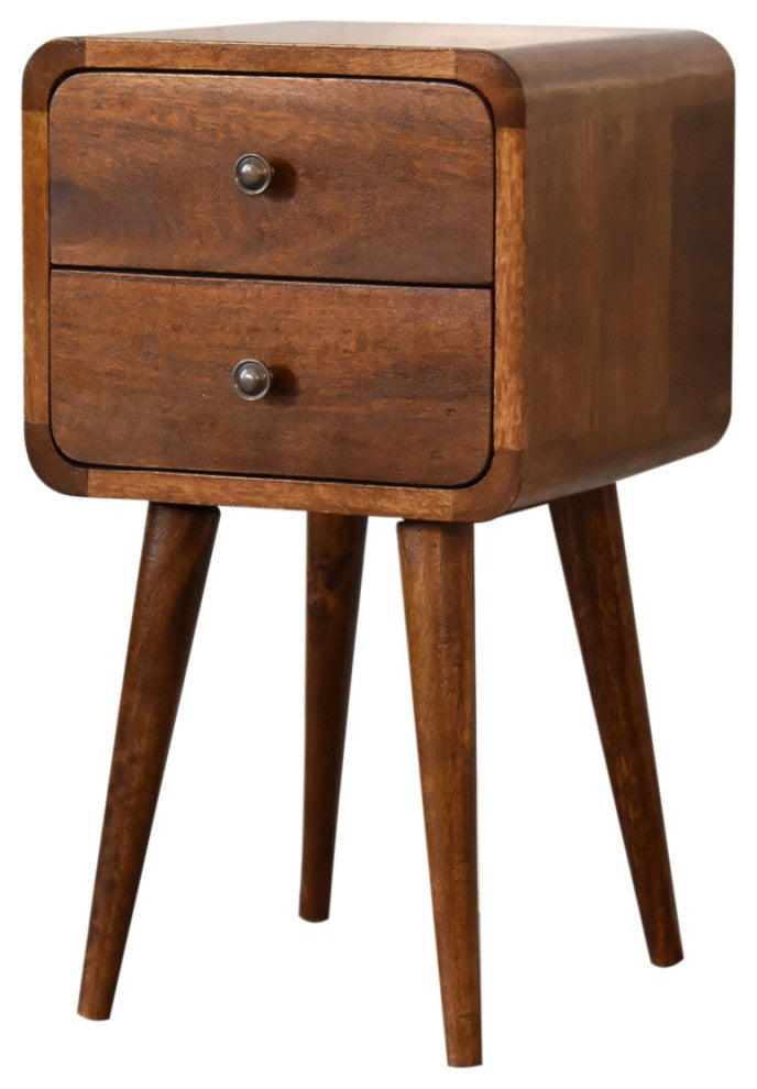 Mini Chestnut Curved Nightsand