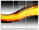 "Wave of Golden Lava" Digital Metal Wall Art, 3 Panels, 36"x28"