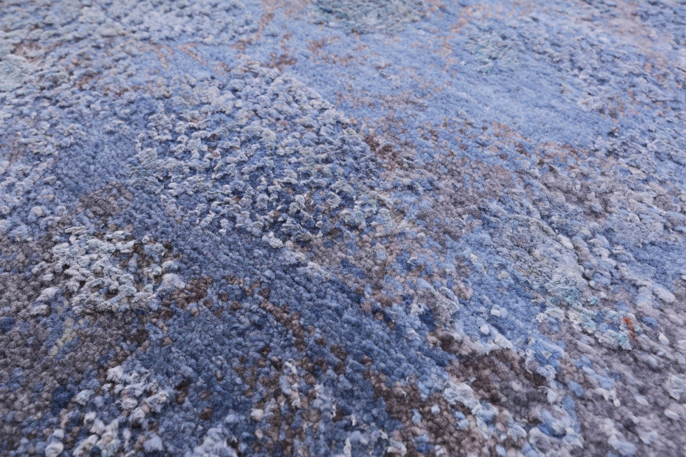 7' 11" X 10' 0" Wool and Silk Modern Handmade Rug Q9045