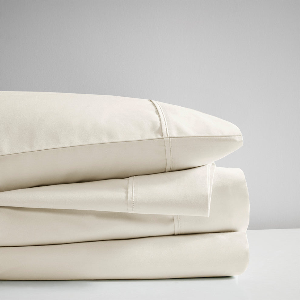 Beautyrest 600 Thread Count Cooling 4-Piece Sheet Set, Ivory, Full