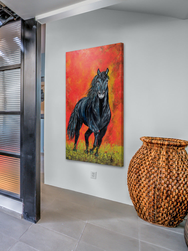 "Shetan" Painting Print on Wrapped Canvas, 12"x24"