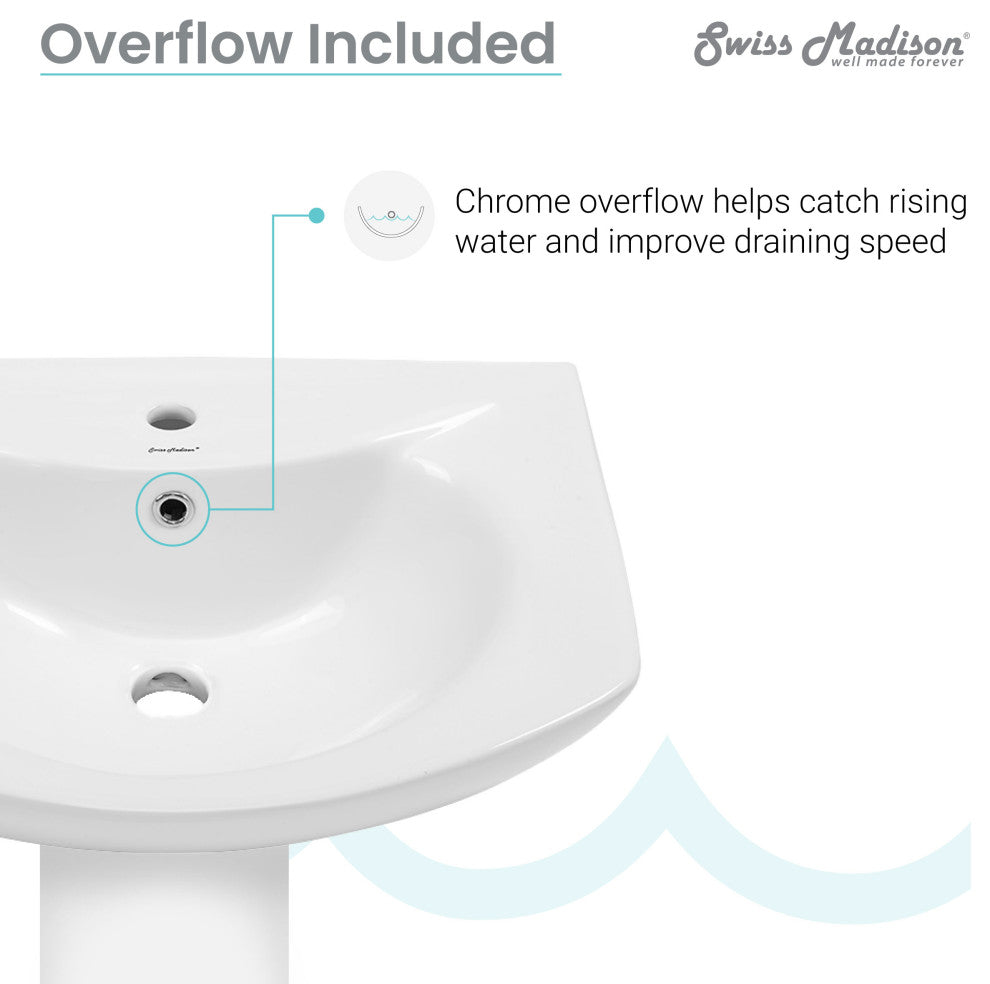 Chateau Pedestal Bathroom Sink Round With Single Faucet Hole