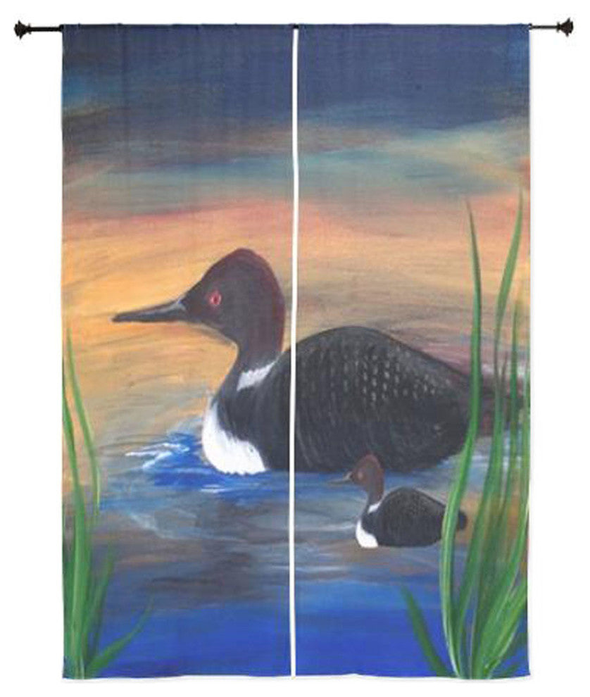 Tropical Birds Sheer Curtains, Loon Lake