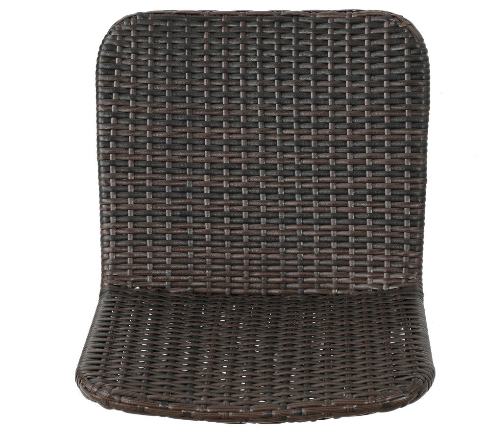 GDF Studio Pines Outdoor Wicker Bar Stools, Set of 2