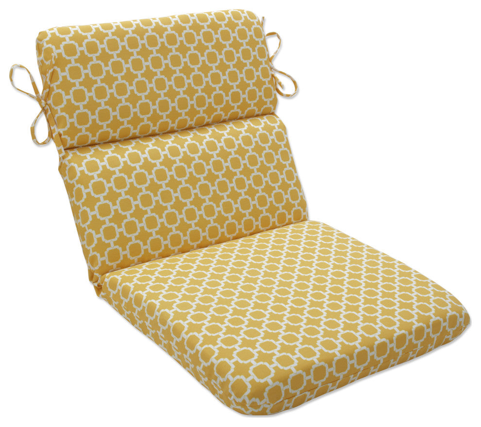 Hockley Rounded Corners Chair Cushion, Yellow