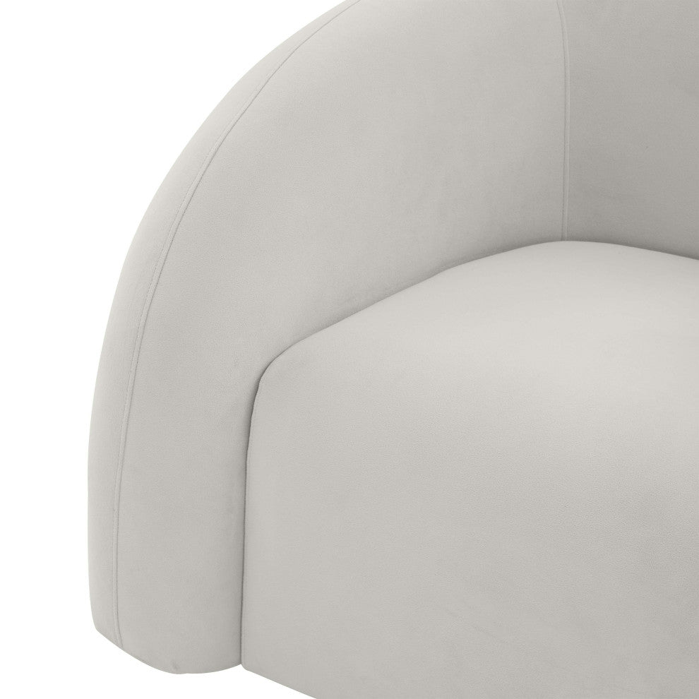 Slipper Light Gray Velvet Swivel Chair
