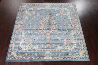 Light Blue Floral Medallion Transitional Turkish Rug Oriental Carpet 10x10