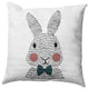 Monochrome Bunny Easter Decorative Lumbar Pillow, Ligonberry Red, 14x20"