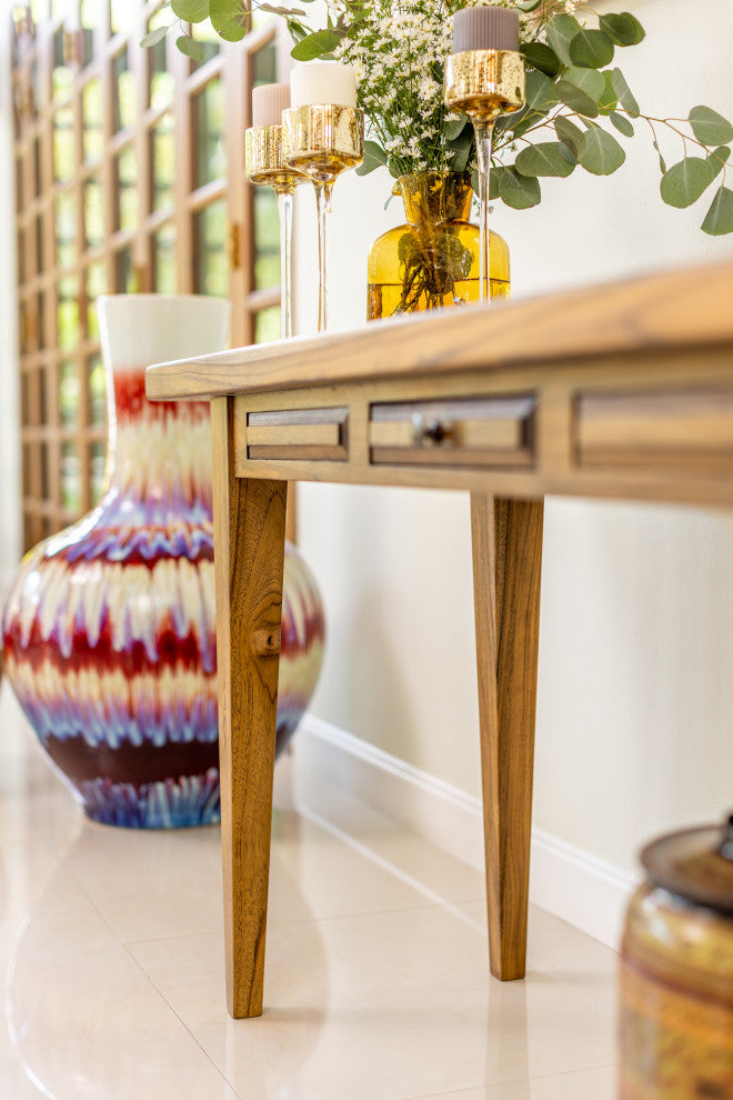 Solid Teak Console Table, 65x18