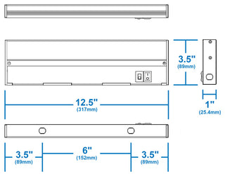 NUC-5 Series Selectable LED Under Cabinet Light, Oil Rubbed Bronze, 12.5