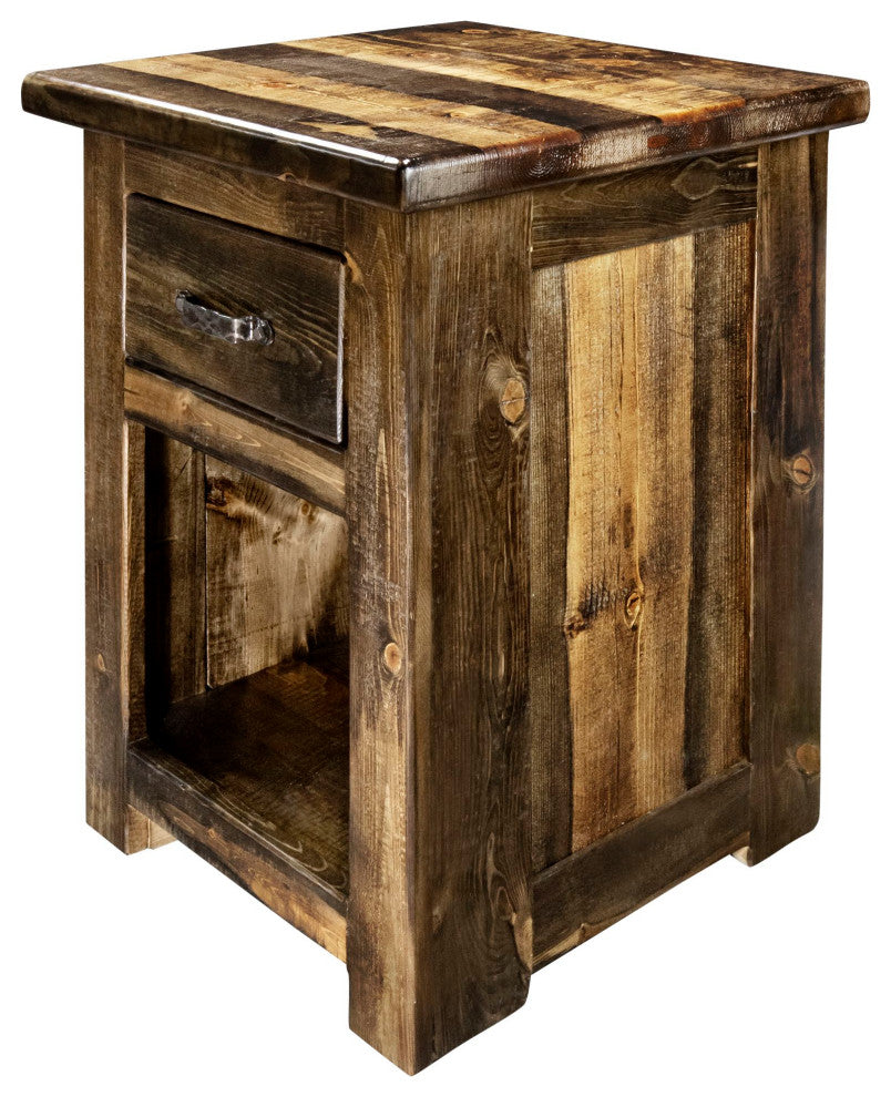 Big Sky Collection Rugged Sawn One Drawer Nightstand, Provincial Stain, 25"H