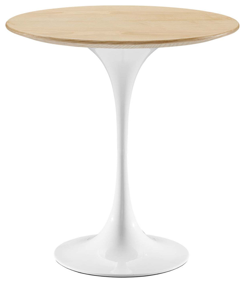 Lippa 20" Round Side Table, White Natural
