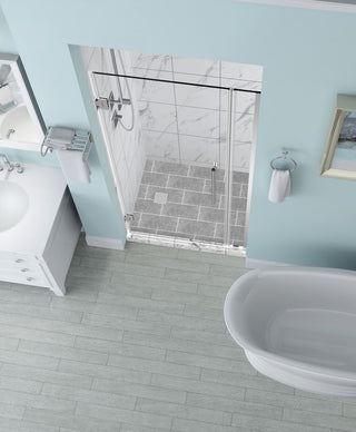 Belmore 29.25"-30.25"x72" Frameless Hinged Shower Door, Chrome