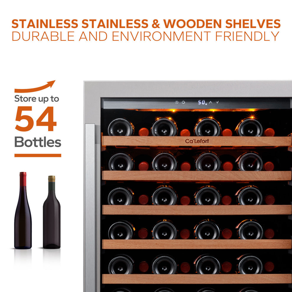 Ca"™Lefort 24" Wine Refrigerator 40-65Â°F Temp Control, 3 LED Lighting