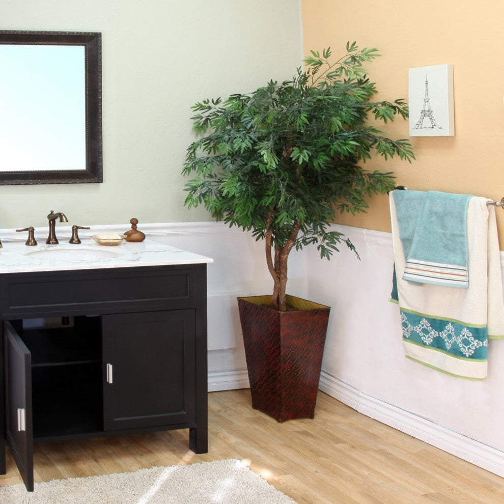 36" Single Sink Vanity-Wood-Ebony