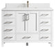 Malibu 48 Single Sink Bath Vanity in White  1.5" Empira Quartz