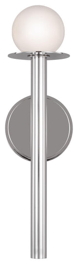 Nodes 1-Light Indoor Bath Vanity Wall Sconce, Polished Nickel Silver