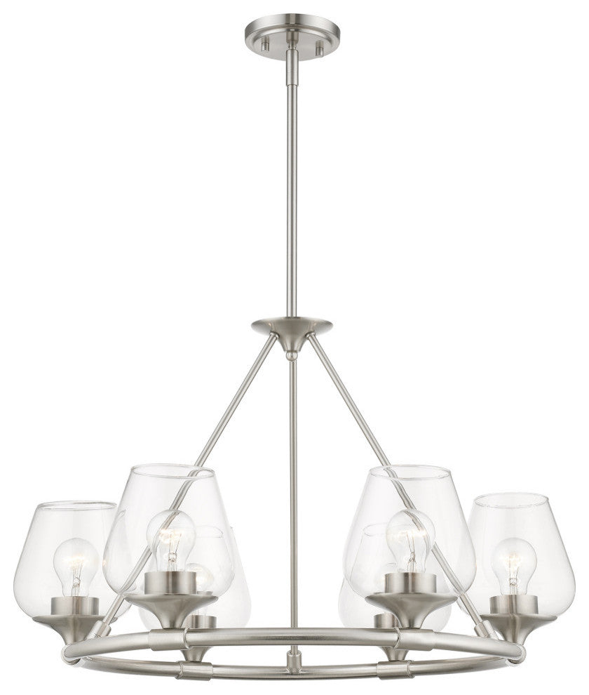 Willow 6 Light Brushed Nickel Chandelier