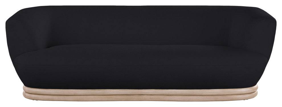 Kipton Boucle Fabric Upholstered Sofa, Black