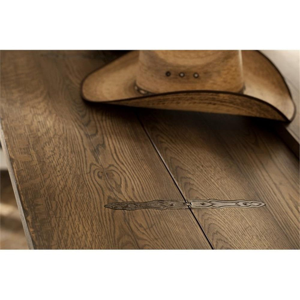 Bowery Hill 2-Drawer Traditional Wood Flip Top Console Table in Dark Wood