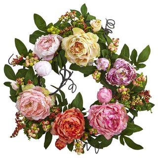 20'' Mixed Peony & Berry Wreath