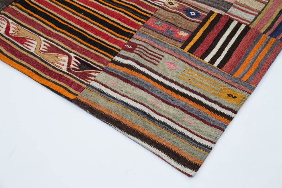Rug N Carpet - Handmade Anatolian 6' 7'' x 9' 10'' Unique Patchwork Kilim Rug