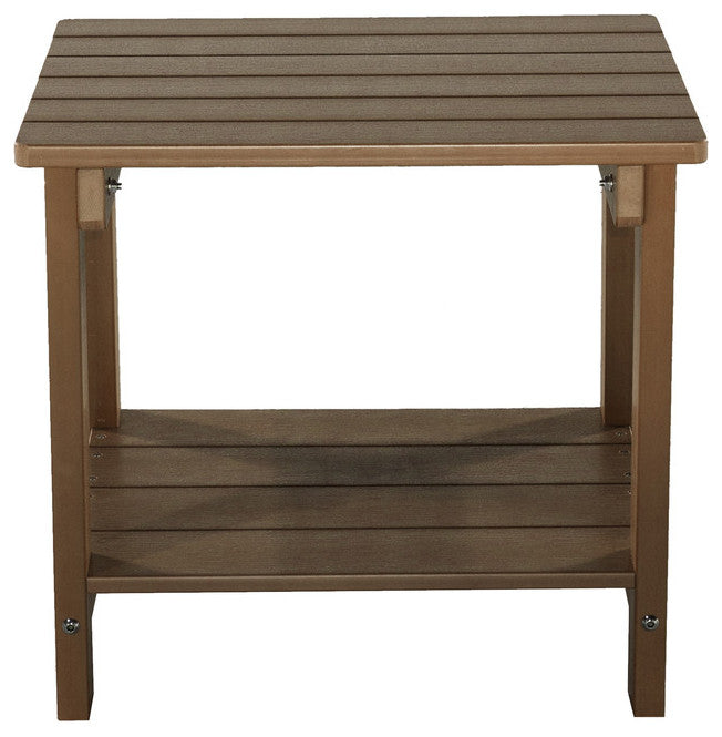 Orlando 3 Piece Plastic Wood Adirondack Bistro Set, Brown