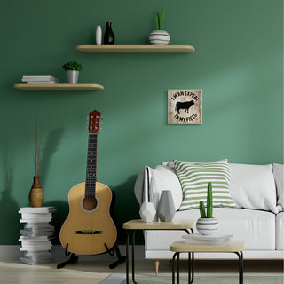 Expert In My Field Funny Cow Farm Wood Texture Word Design, 12"x12"