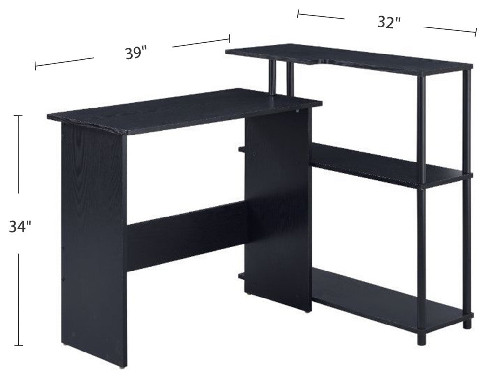 Wooden Writing Desk, Black Finish