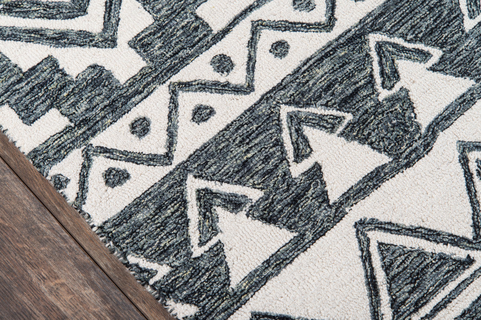 Momeni Mallorca Wool Hand Hooked Charcoal Area Rug 5''x8''