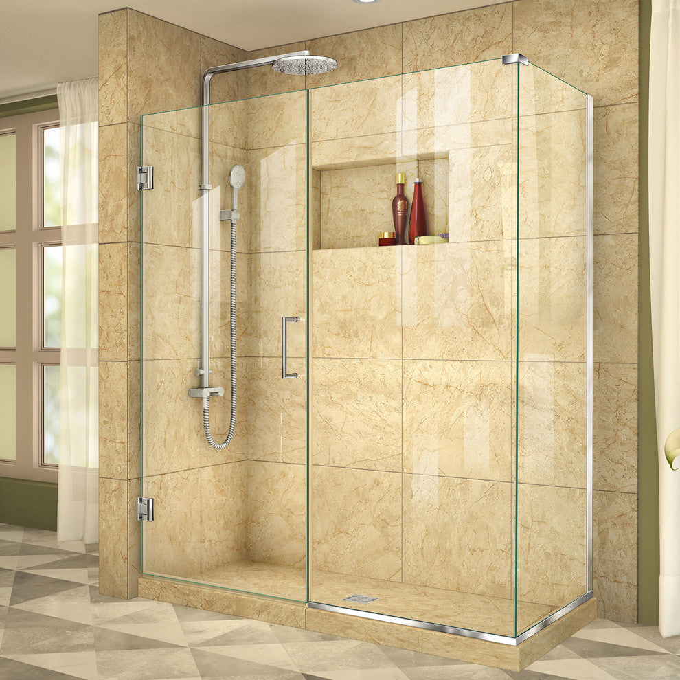 DreamLine Unidoor Plus 54-1/2"x30-3/8"x72" Shower Enclosure, Chrome