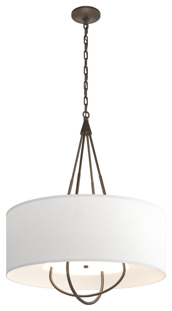 Loop Pendant, Bronze Finish, Bronze Accents, Natural Anna Shade