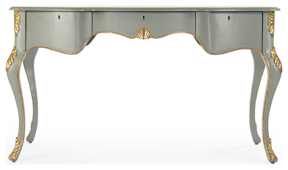 Bay Desk, Gray/Green/Gold