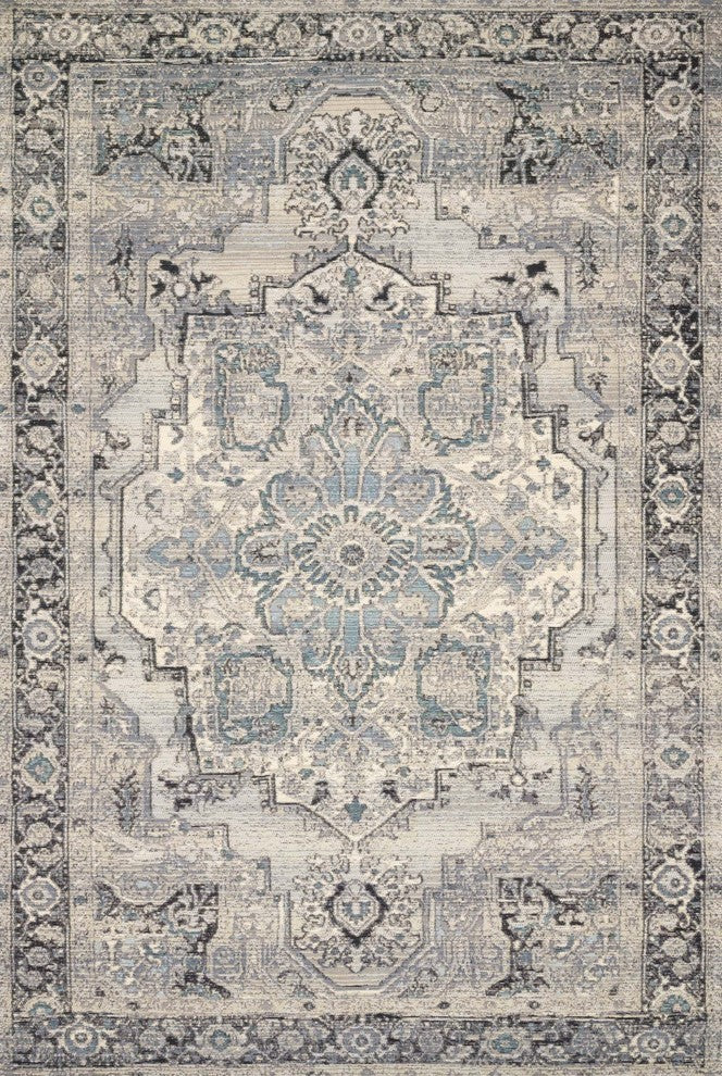 Mika In/out Area Rug by Loloi, Grey / Blue, 10'6"x13'9"