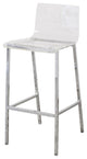Plata Import Silver Orchid Lind Acrylic Low Back Counter Stool In Chrome