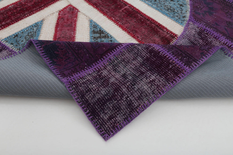 Rug N Carpet - Hand-knotted Oriental 5' 8'' x 8' 1'' Flag Patchwork Rug