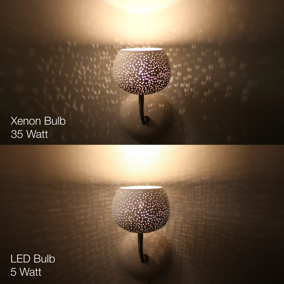 Claylight Sconce, Dot Pattern, No Switch - Xenon Bulb