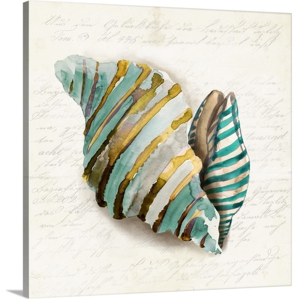"Blue Coral II" Wrapped Canvas Art Print, 24"x24"x1.5"