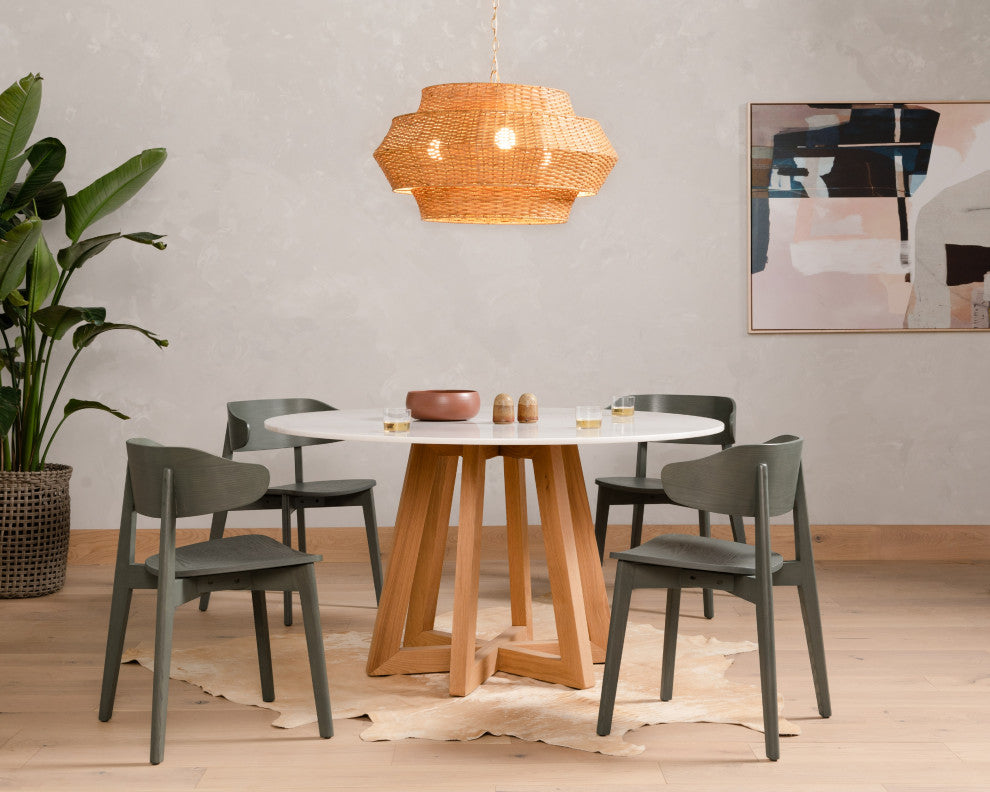 Creston Dining Table 55"-White Marble