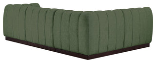 Quinn Chenille Upholstered 4-Piece L-Shaped Modular Sectional, Green