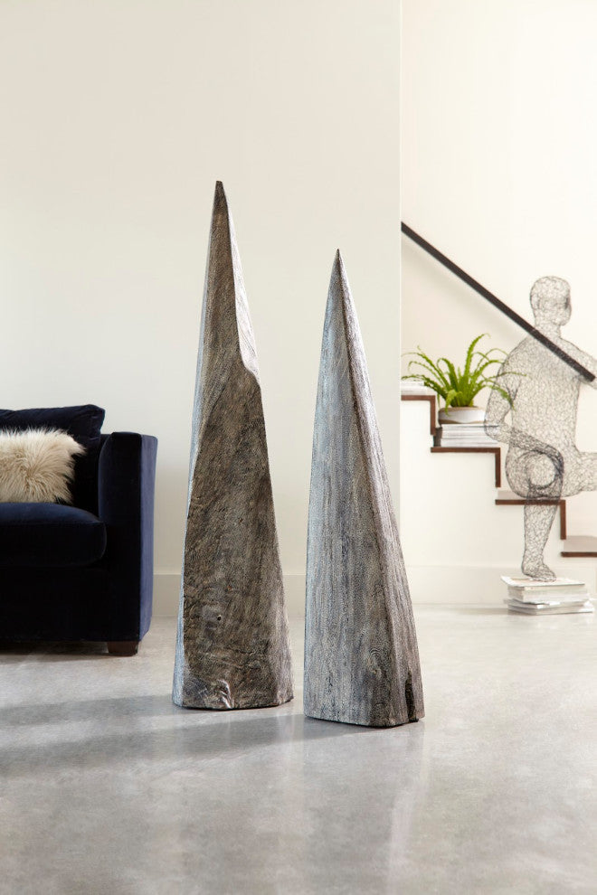 Shark Tooth Sculpture, Gray Stone, Large