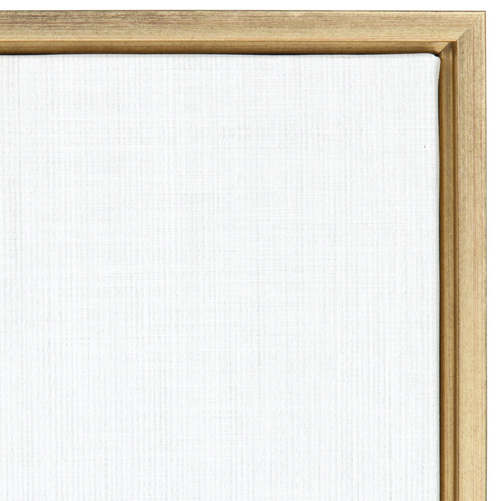 Sylvie Lion Portrait Framed Canvas Wall Art by Simon Te Tai, Gold 23x33