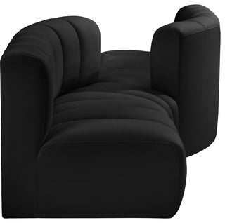 Arc Vegan Leather Upholstered 4-Pc. Facing Modular Sectional, Black