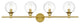 4 Light Brass And Clear Bath Sconce
