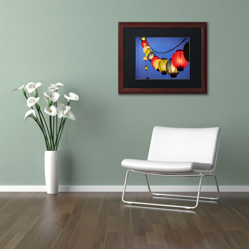 Jason Shaffer 'Oberlin Lanterns' Matted Framed Art, Wood Frame, Black Mat, 20x16