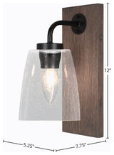 Oxbridge Wall Sconce, Matte Black & Painted Distressed Metal, 4.5" Clear Bubble