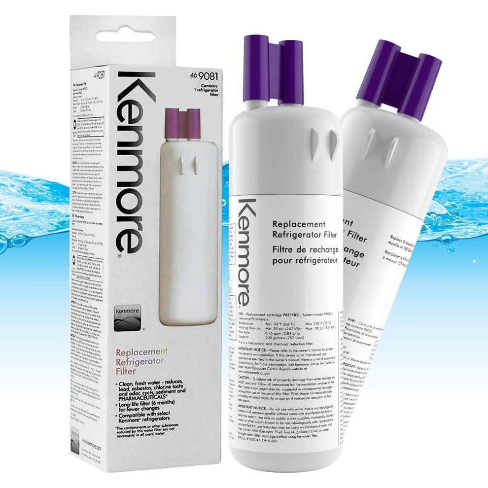 2 Pack Kenmore 9081 469081 46-9930 Refrigerator Fresh Ice Water Filter Sealed